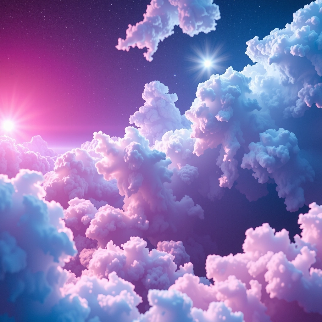 Espacio profundo con acentos neón